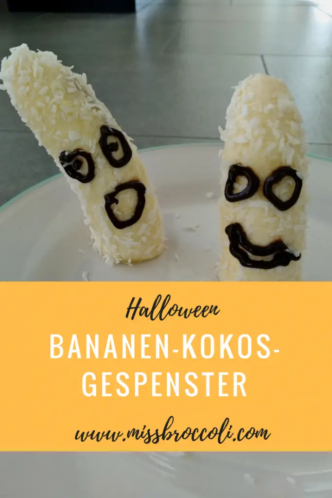 Bananen-Kokosraspel-Gespenster für Halloween