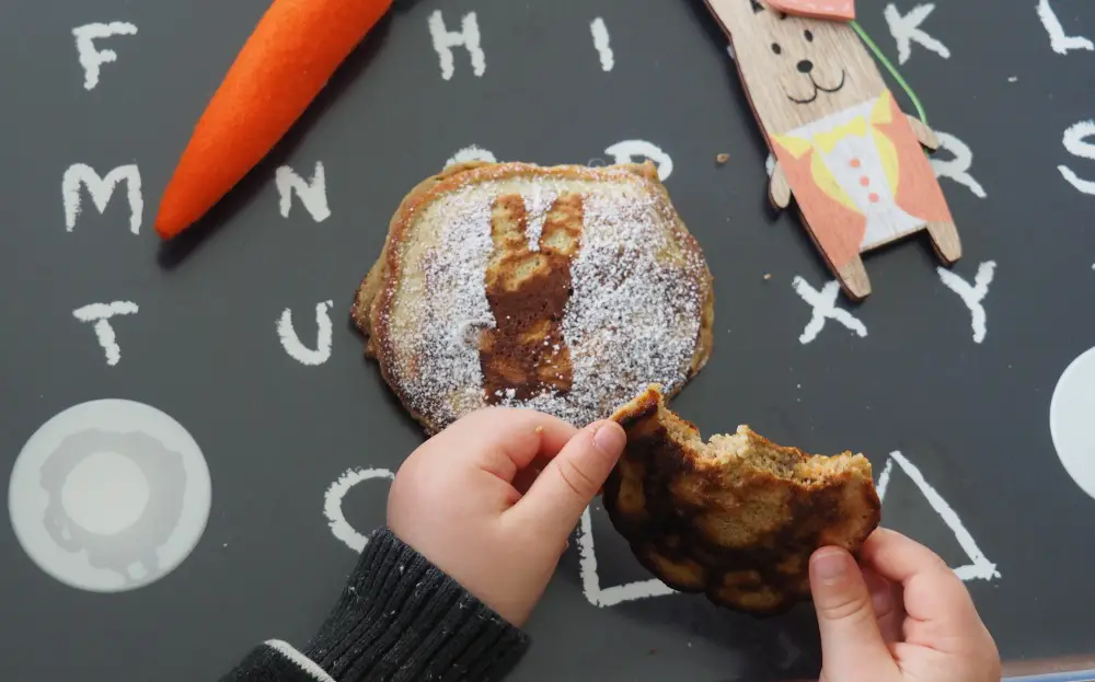 Dinkel Pancakes Karotte Rezept Kinder Familie Ostern