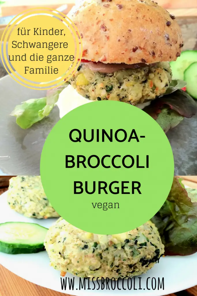 quinoa broccoli brokkoli burger vegan kinder familie schwanger rezept foodblog