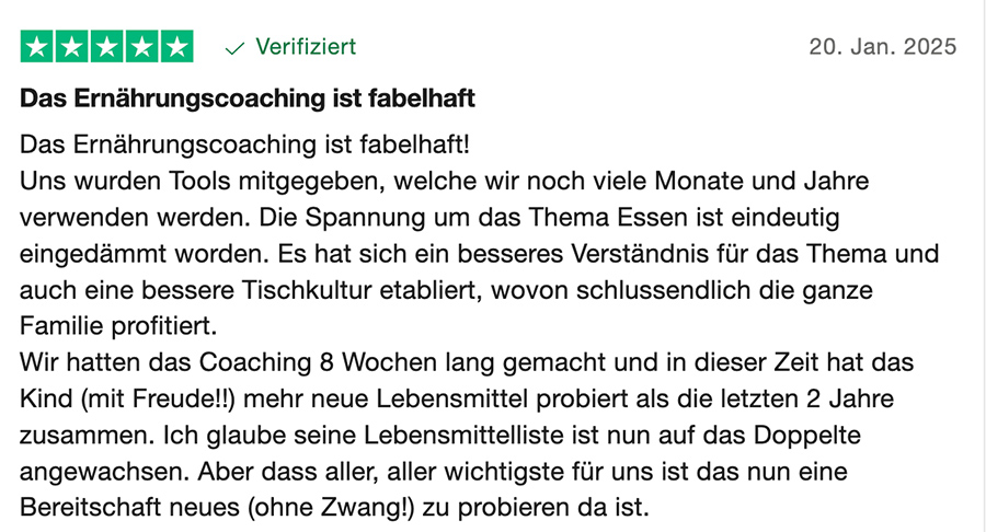 Feedback Ernährungscoaching